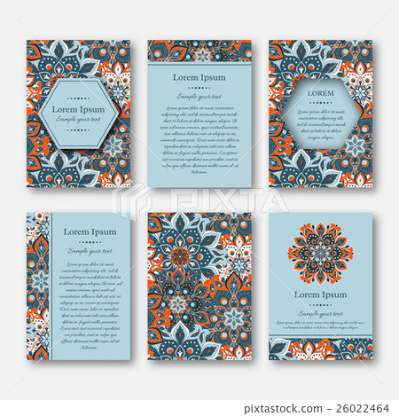 Set of mandala cards, flyers, brochures, templates Set of mandala cards, flyers, brochures, templates 26022464