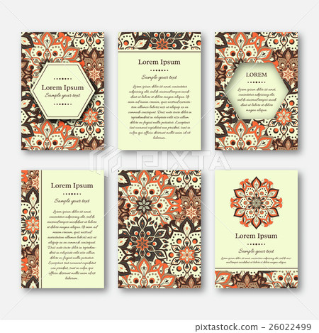 Set of mandala cards, flyers, brochures, templates Set of mandala cards, flyers, brochures, templates 26022499