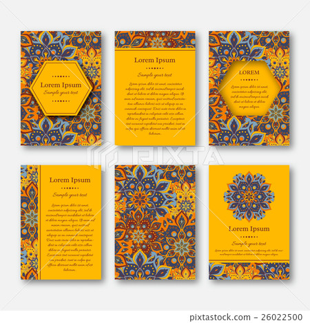 Set of mandala cards, flyers, brochures, templates Set of mandala cards, flyers, brochures, templates 26022500