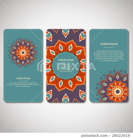 Set of template cards with mandala. Set of template cards with mandala. 26022619