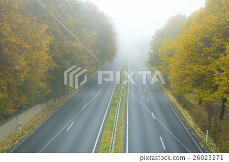 Speedway in Baden-Baden on a foggy spring weather Speedway in Baden-Baden on a foggy spring weather 26023271