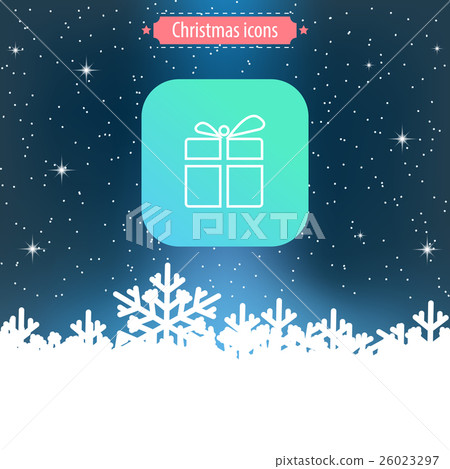 Christmas icon. Thin line design. 26023297