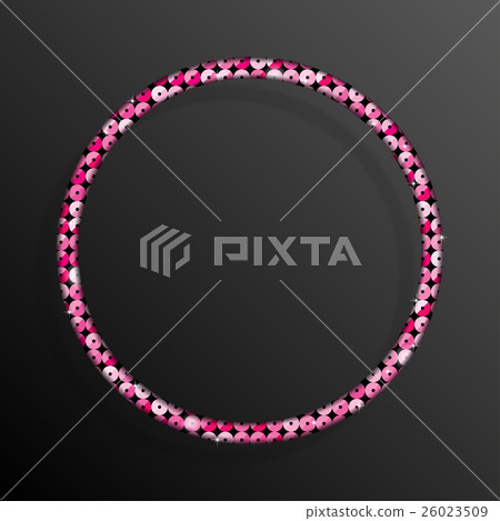 Frame Pink Sequins Circle. Glitter, sparkle. 26023509