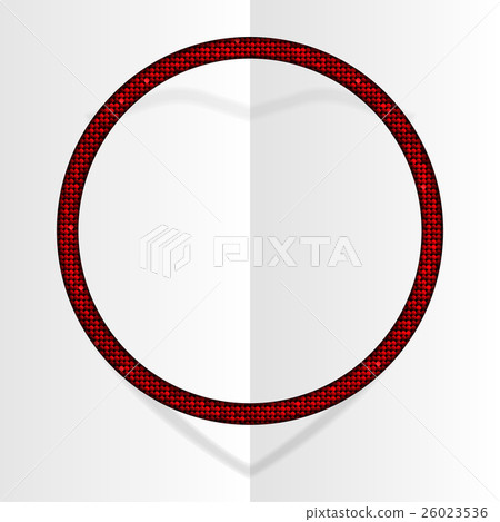 Frame Red Sequins Circle. Glitter, sparkle, stars. 26023536