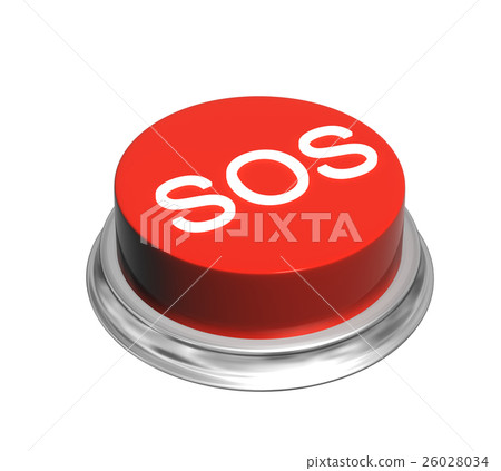 3d button of red color with inscripation SOS 3d button of red color with inscripation SOS 26028034