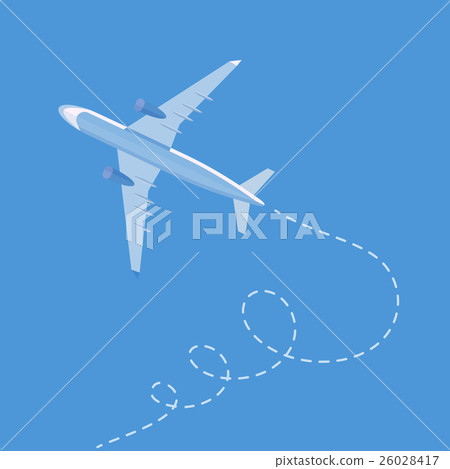 Flight of the plane in the sky 26028417