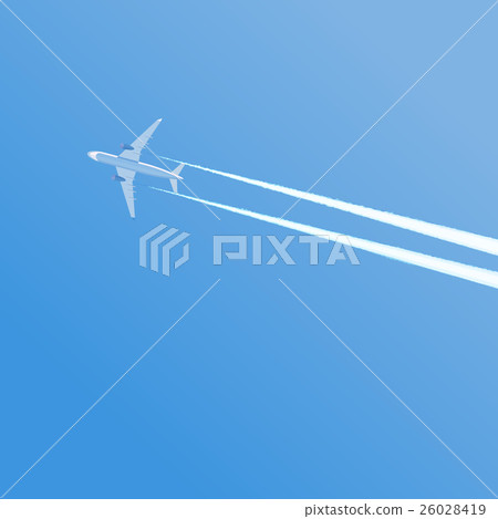 Flight of the plane in the sky 26028419