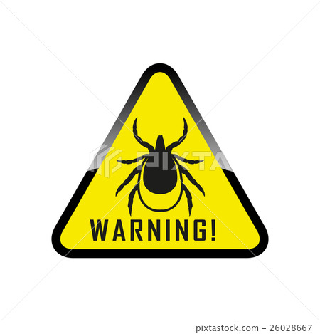 Ticks stop sign. Mite warning sign. 26028667