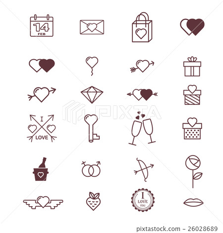 valentines day icon set 26028689