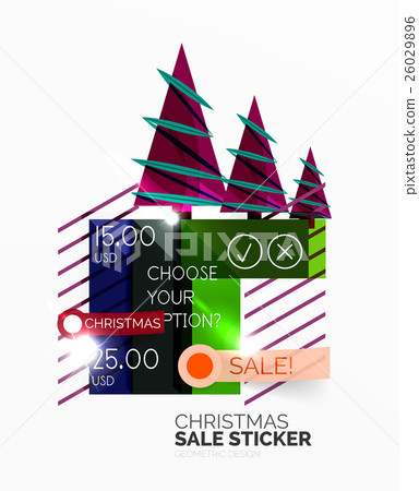 Vector Geometric Christmas Sale Stickers 26029896