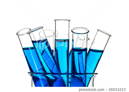 Test tubes blue liquid, Laboratory Glassware Test tubes blue liquid, Laboratory Glassware 26031015