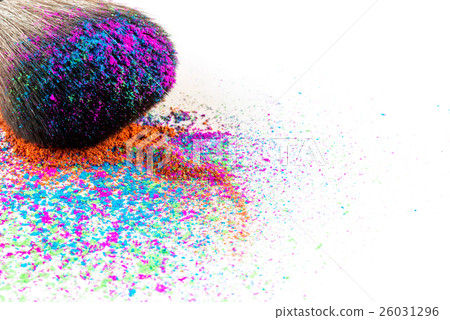 Multi Colored Powder Eyeshadow on a Brush, fashion Multi Colored Powder Eyeshadow on a Brush, fashion 26031296