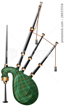 Scottish bagpipe on white background 26033558