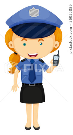 Policewoman in blue uniform Policewoman in blue uniform 26033889