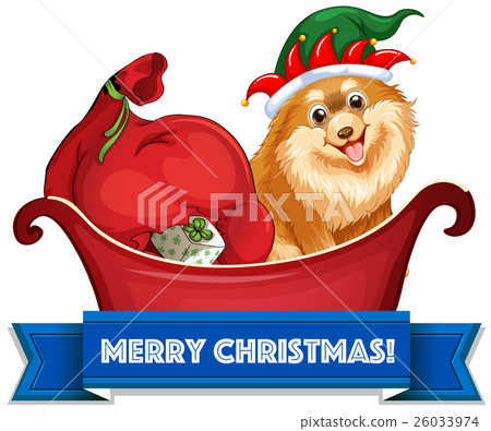 Christmas theme with dogs and presents on sledge 26033974