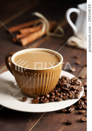 Coffee cup and coffee beans 26034639