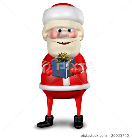 3D Illustration of Santa Claus with Gifts 26035740