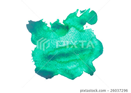 Watercolour green blot isolated on white 26037296