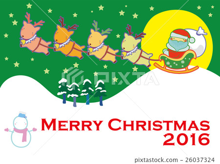 聖誕老人和馴鹿夜空版<綠色> 聖誕老人和馴鹿夜空版<綠色> 26037324