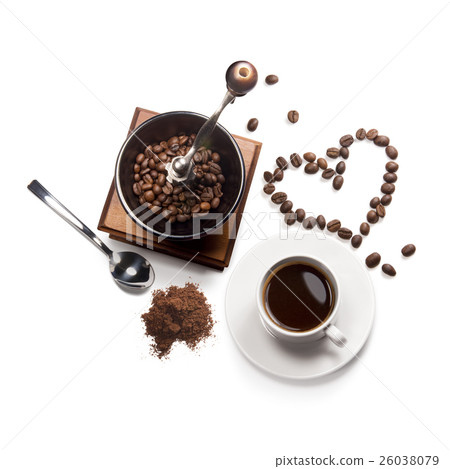coffee attributes on a white background coffee attributes on a white background 26038079