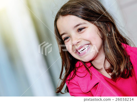 cute portrait of a happy pretty little girl 26038214