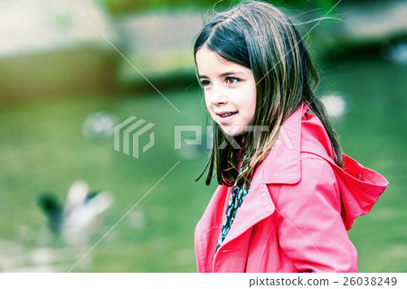 cute child with water on background 26038249