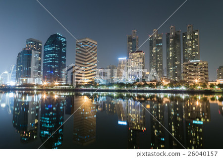 High rise building in the city at night High rise building in the city at night 26040157