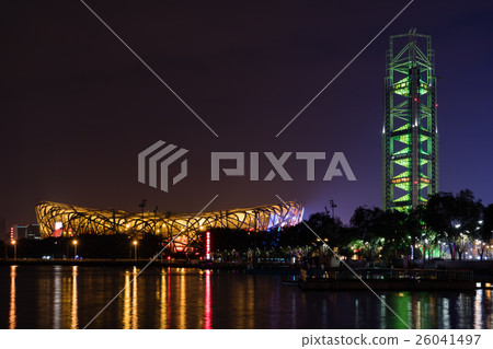 Bird's nest stadium and broadcasting tower Beijing Bird's nest stadium and broadcasting tower Beijing 26041497