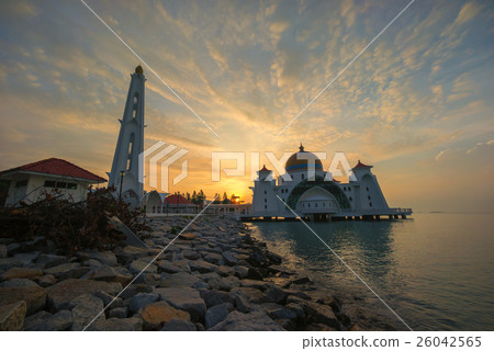 Malacca Straits Floating Mosque during sunrise 26042565