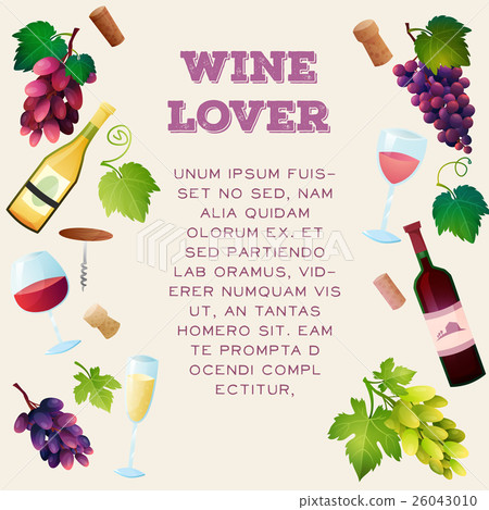 Wine set vector. Wine set vector. 26043010