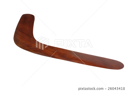 Wooden australian boomerang isolated on white  26043418