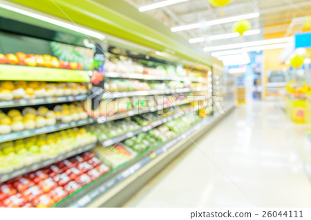 Supermarket store blur background with bokeh Supermarket store blur background with bokeh 26044111