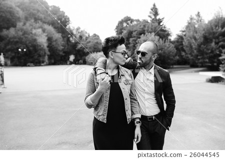 Man and woman looking at each other Man and woman looking at each other 26044545