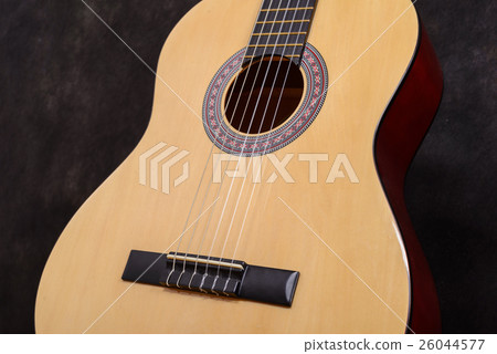 Acoustic classical guitar Close-up deck , strings 26044577
