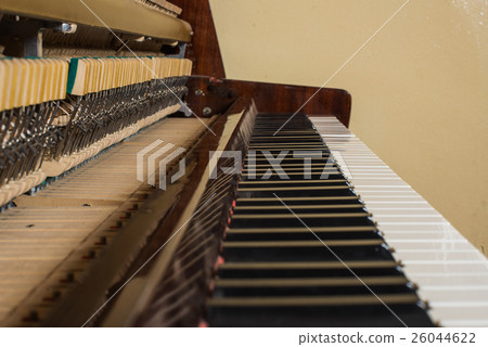 Piano keyboard background with selective focus.  26044622