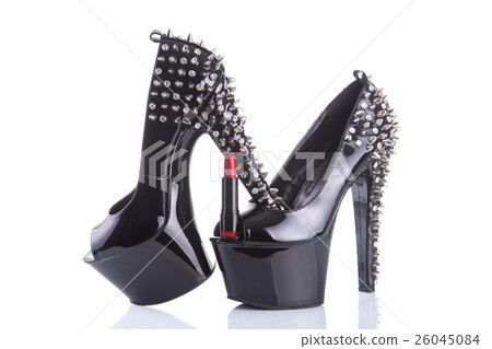 Black high heel shoes and red lipstick Black high heel shoes and red lipstick 26045084