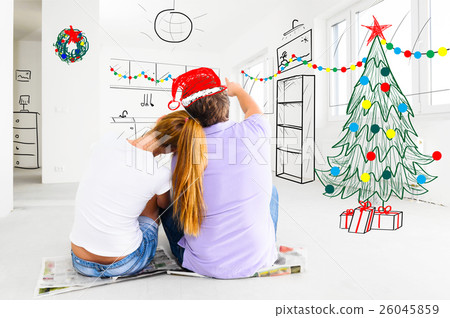 couple planning to decorate new apartment couple planning to decorate new apartment 26045859