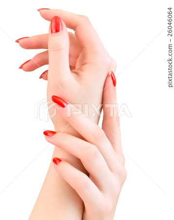 Woman Hands with Red Nails 26046064