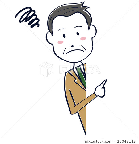 Cute old man with beige suit Businessman Drawing Looking into the upper half of body and suffering Cute old man with beige suit Businessman Drawing Looking into the upper half of body and suffering 26048112