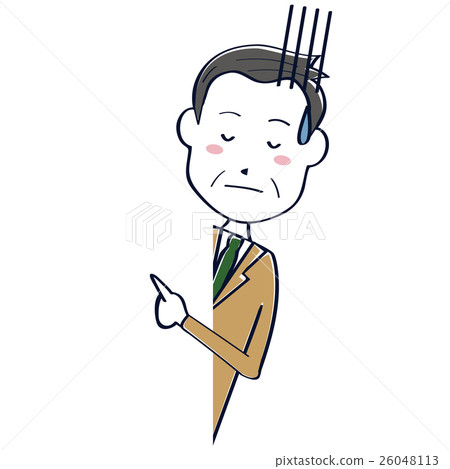 Cute little uncle of beige suit Businessman Drawing Looking into the upper half of body shock Cute little uncle of beige suit Businessman Drawing Looking into the upper half of body shock 26048113