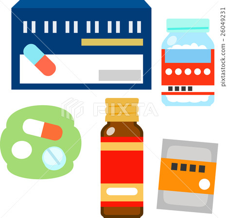 例證套各種各樣的感冒藥 例證套各種各樣的感冒藥 26049231