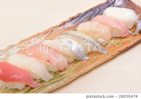 Assortment of delicious handful sushi bunsui Assortment of delicious handful sushi bunsui 26050474