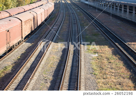 Railway tracks near train station 26052198