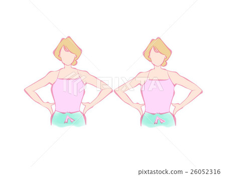 鍛煉伸展上身伸長圖像的女人 26052316