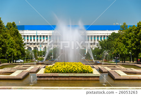 Fountain at Republic Square in Almaty, Kazakhstan 26053263
