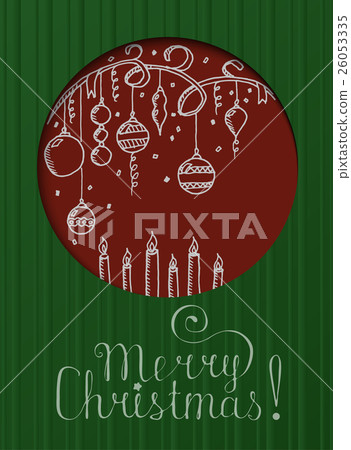 Christmas and New Year Vector greeting card 26053335