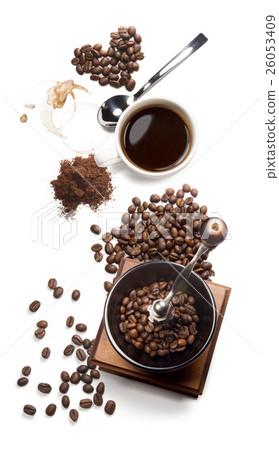 coffee attributes on a white background coffee attributes on a white background 26053409