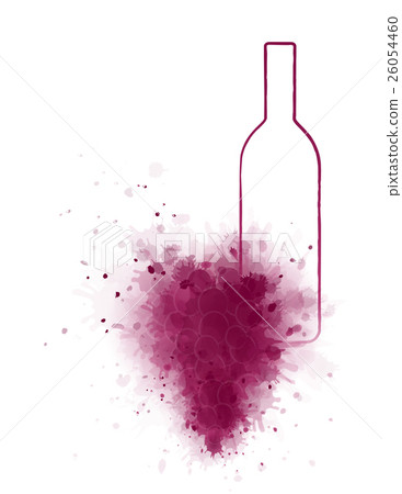 wine bottle with grape 26054460