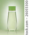 Shampoo in a plastic bottle on a green background 26055300