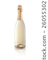 bottle of champagne with reflection isolated  26055302